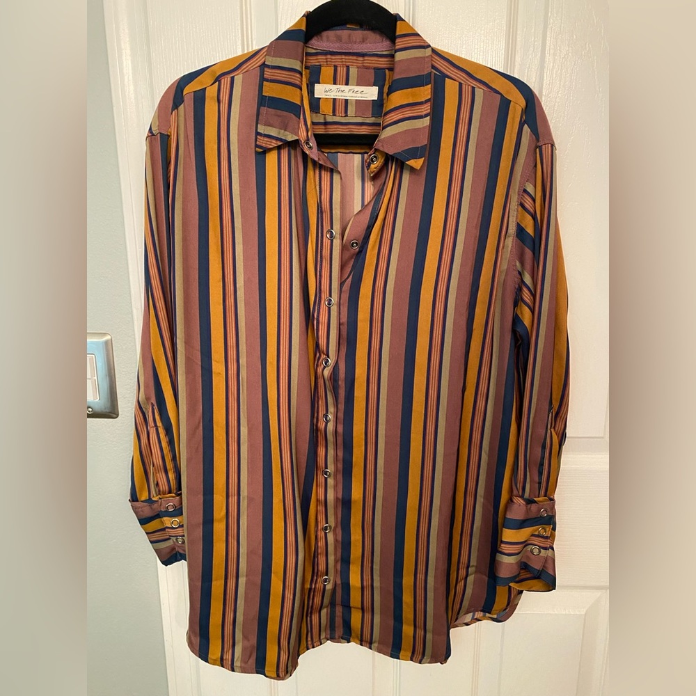 We The Free/ Free People Striped oversized shirt Size Small